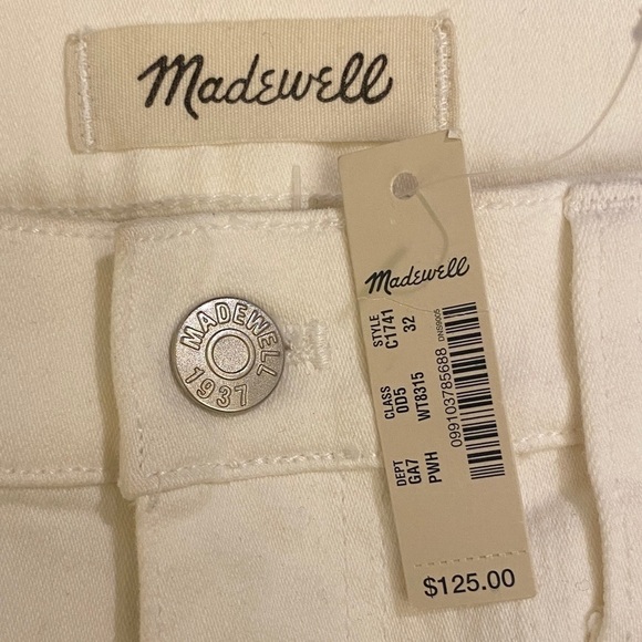 Madewell 32 (14) NWT 9” High Riser Skinny Skinny Jeans Off White Stretch New - Picture 9 of 15